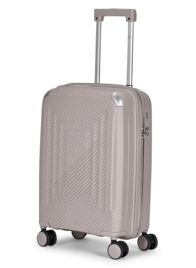 ليمرا طقم شنط سفر مكون من 3 حقائب أمتعة بعجلات و بتصميم صلب وقوي مصنوع  من مادة البولي بوربلين لون بيج